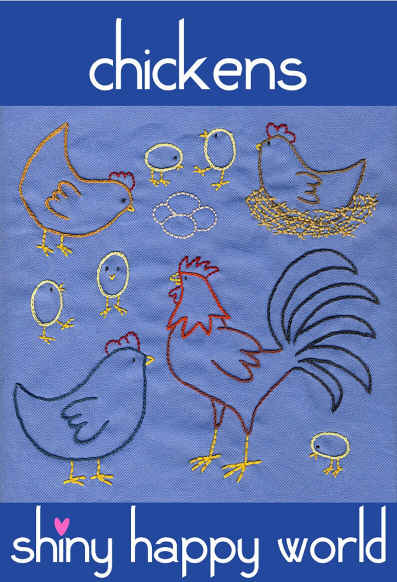 Chicken Embroidery Pattern PDF | Etsy