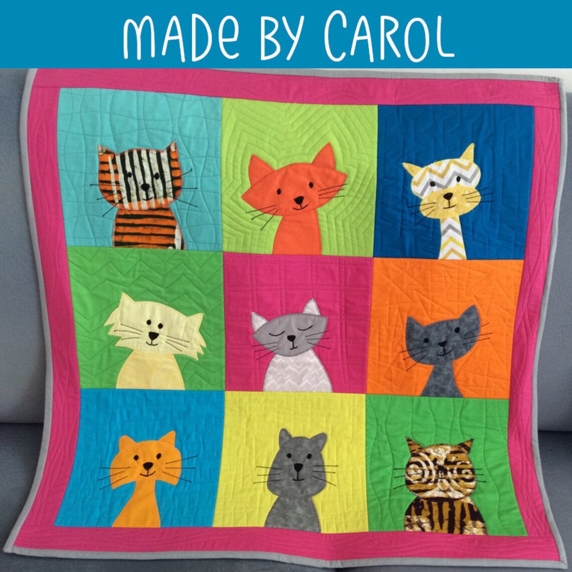 Cats Quilt Pattern digital pattern PDF kitty Etsy