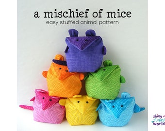 Mischief of Mice - mouse softie pattern, digital PDF pattern