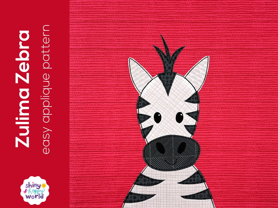 Zulima Zebra Applique Quilt Pattern Easy Digital PDF Pattern for
