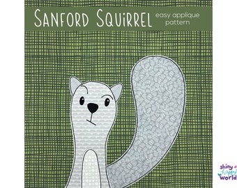 Sanford Squirrel Applique Quilt Pattern: Easy Quilt-As-You-Go (Digital PDF)