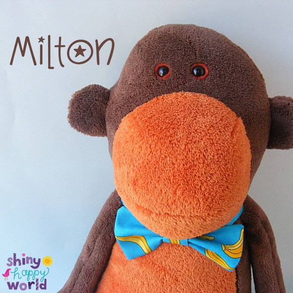 Milton Monkey - softie pattern (plushie, stuffed animal, toy, digital pattern)