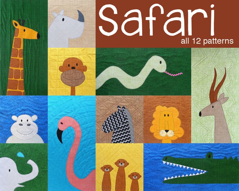Safari Applique Animal Quilt Pattern