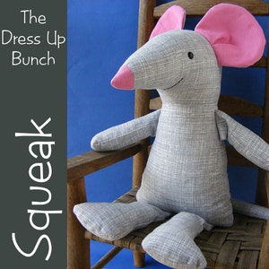 Dress Up Mouse Sewing Pattern PDF (mouse, softie, doll, rag doll)