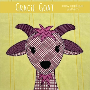 Gracie Goat Applique Quilt Pattern: Easy Quilt-As-You-Go (Digital PDF)