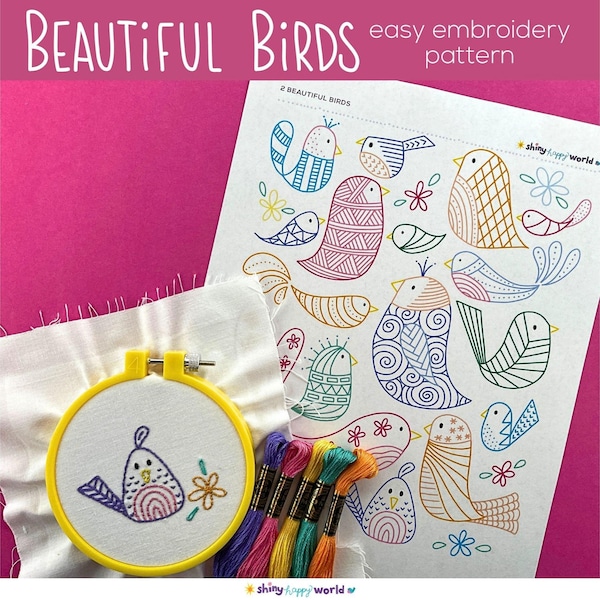 Bird Sampler embroidery pattern PDF