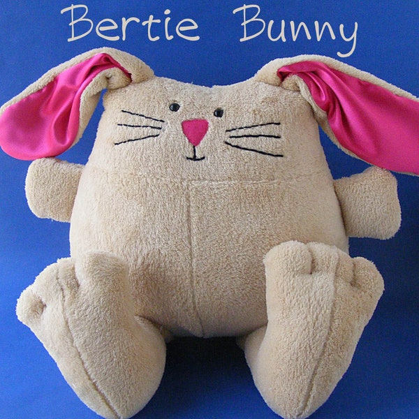 Bertie Bunny - a cuddly softie pattern (PDF, digital pattern, Easter bunny)