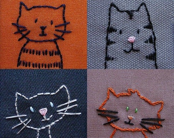 Embroidered Cats - PDF pattern