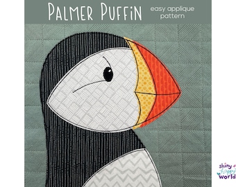 Quiltpatroon Palmer Puffin-appliqué: eenvoudig quilten (digitaal pdf-patroon)