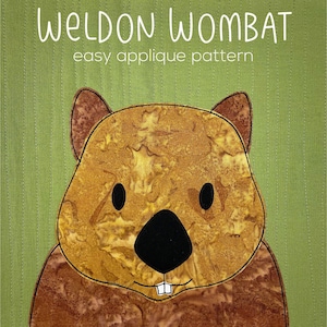 Weldon Wombat Applique Quilt Pattern: Easy Beginner Project (Digital PDF)