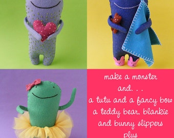 Oddballs felt monster softie pattern PDF