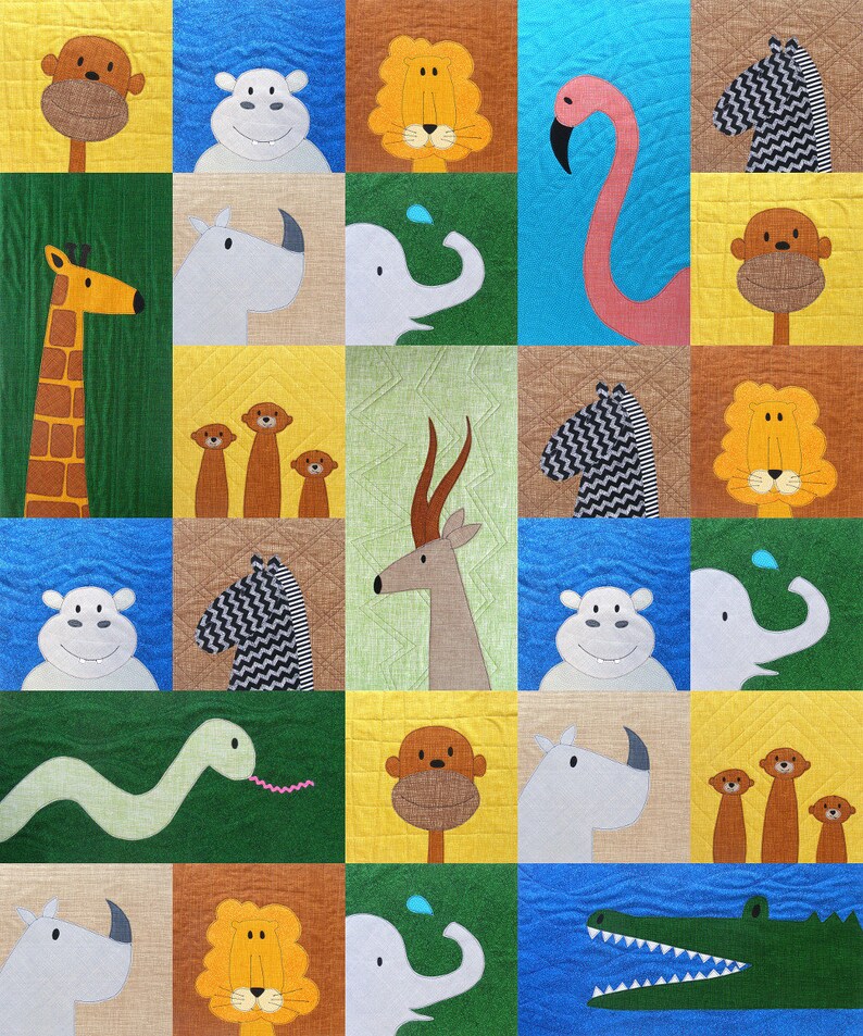 Safari Applique Animal Quilt Pattern