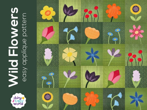 Wild Flowers Easy Applique Quilt Pattern PDF for Beginners QAYG and Fusible  Adhesive -  Canada