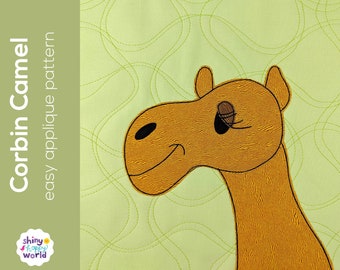 Corbin Camel Applique Quilt Pattern - easy digital PDF pattern for beginners, uses Quilt As You Go and fusible adhesive