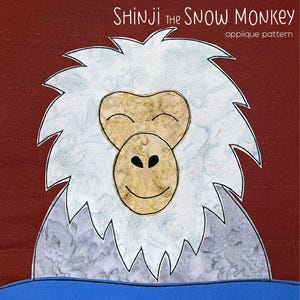 Snow Monkey Applique Quilt Pattern: Easy Beginner Project (PDF Pattern)