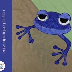 Troy the Tree Frog - easy applique quilt pattern for beginners - instant PDF pattern