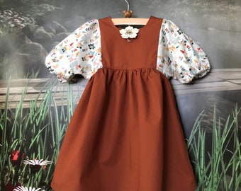 Girl's Gnome Thanksgiving Woodland Hobbit OctoberFest Dress - Handmade - Sizes 6 Months To 6 Years - Ready To Ship/Made To Order