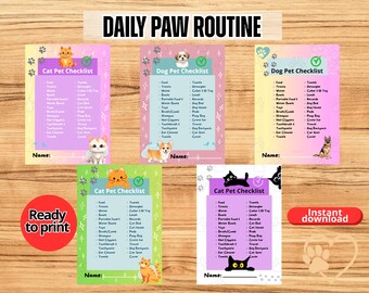 Hund Haustier Checkliste | Druckbar | Haustier-Routine & Essentials | Sofortdownload