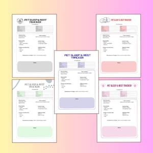 Registro de sueño y descanso diario para mascotas con diseño estético / Planificador de salud y bienestar para perros y gatos / Organizador de rutinas para cachorros (PDF) / Descarga digital