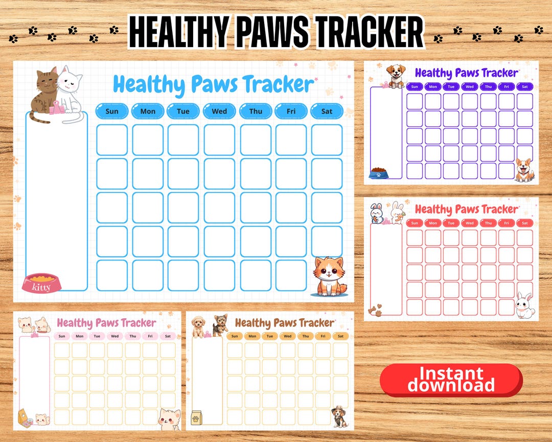 Managing Paws Worksheets.pdf Healthy Paws Tracker | Pet Health & Wellness | PDF + PNG - Instant ...