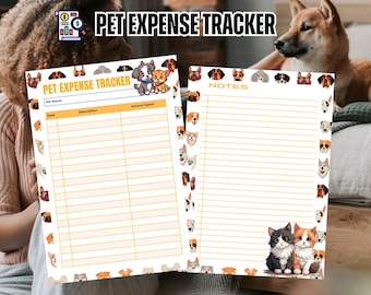 Pet Expense Tracker |  PDF + PNG + Editable in Canva | Instant Download