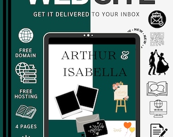 Modern Wedding Invitation & Website Template | Digital Evite with RSVP (Canva)