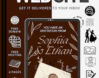 Dark Academia Wedding Website Template | Editable Canva Invitation with RSVP