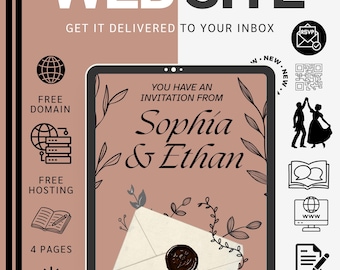 Wedding Website Template | Dusty Rose Terracotta Canva Invite (Digital Download)