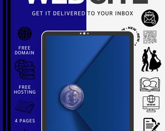 Navy Blue Wedding Website Template | Editable Canva Site with RSVP (Digital Download)