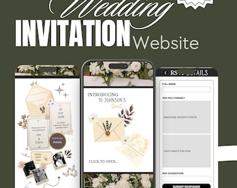 Editable Wedding Website Template – Vintage Botanical Design (Digital Download)