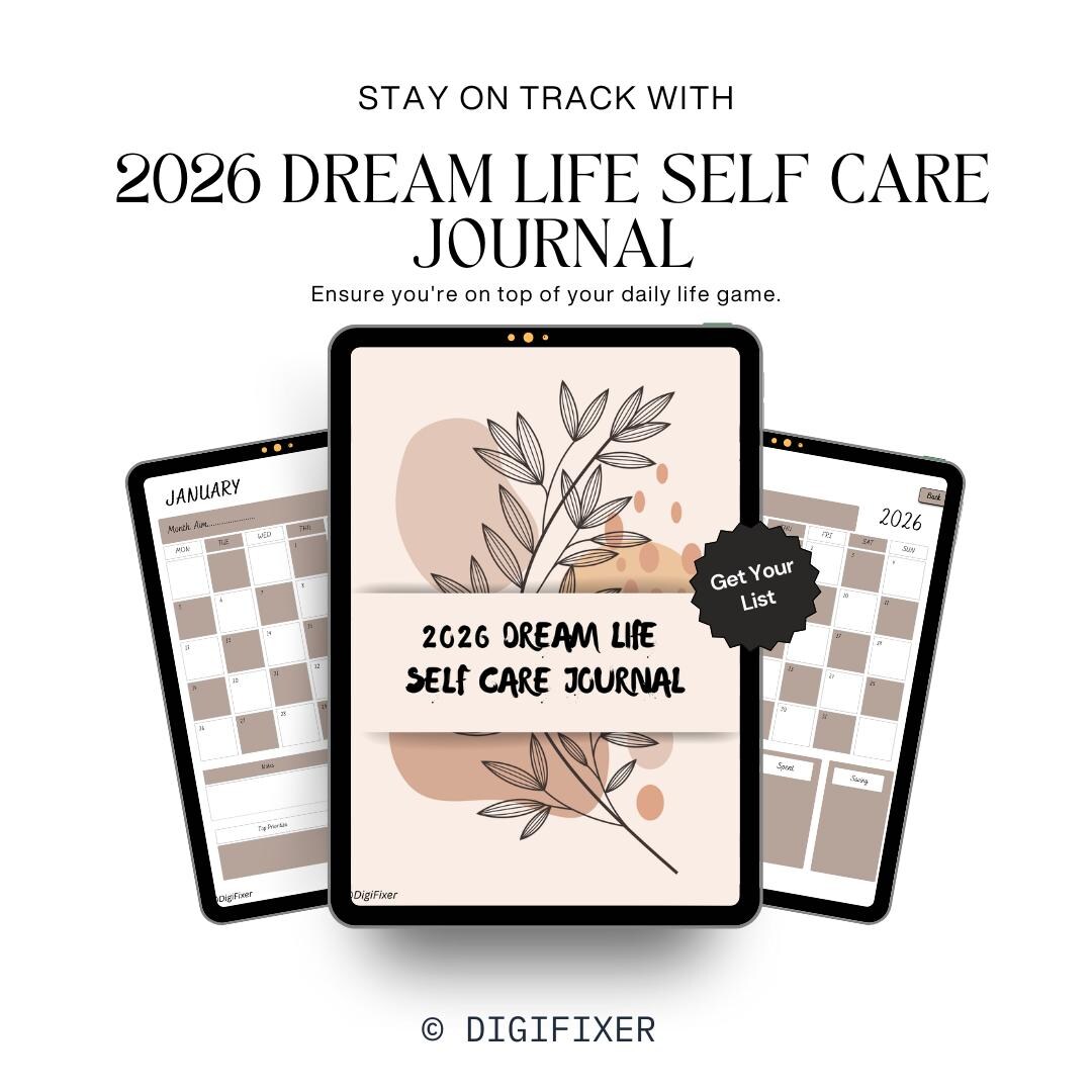 2026 Dream Life Self Care Planner | Selfcare Digital Tracker - Etsy