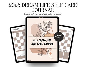 Planificador de autocuidado Dream Life 2026 / Rastreador digital de autocuidado