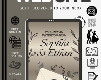 Sage Green Wedding Website Template | Earth Tone Editorial Invite (Digital Download)