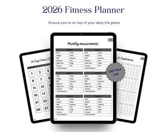 Planificador Ultimate Fit 2026: Rastreador digital completo de actividad física, registro de entrenamiento y planificador de comidas