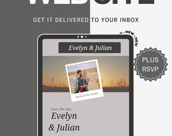 Elegant Wedding Website Template | Minimalist Botanical Digital Invitation (RSVP Included)