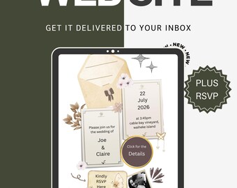 Editable Wedding Website Template – Vintage Botanical Design (Digital Download)