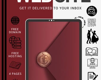 Burgundy Wedding Website Template | Editable Canva Site with RSVP (Digital Download)