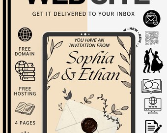 Minimalist Wedding Website Template | Editorial Canva Invite (Digital Download)