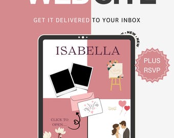 Modern Wedding Website Template, Editable Canva Invitation, RSVP Form (Digital Download)
