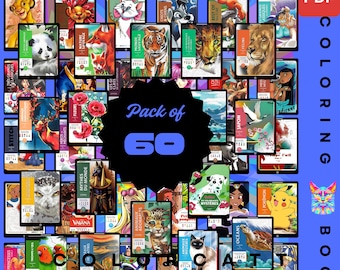 Paquete completo de 6000 páginas misteriosas para colorear por números / 60 libros de la colección definitiva de animación y vida salvaje / PDF digital / Listo para Procreate
