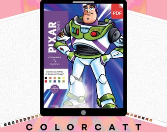 100 páginas misteriosas para colorear por números / Leyendas de la animación moderna y aventuras heroicas / Libro para colorear digital en PDF / Compatible con tabletas y Procreate