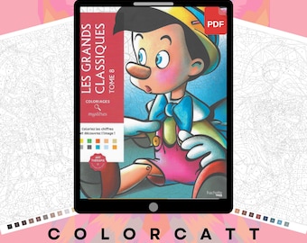 100 páginas misteriosas para colorear por números / Aventuras épicas y personajes secundarios icónicos / Libro para colorear digital en PDF / Compatible con tabletas y Procreate