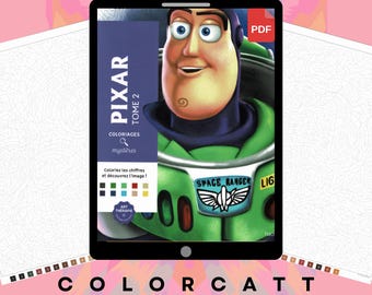 100 mysterieuze kleuren op nummer | Space Ranger en geanimeerde filmportretten | Digitaal pdf-kleurboek | Activiteit Tablet en Procreate Ready