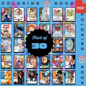 3000枚のミステリー塗り絵ページセット｜魔法の銀河とクラシックキャラクター｜デジタル塗り絵ブックPDF｜子供と大人がすぐにアクセス可能