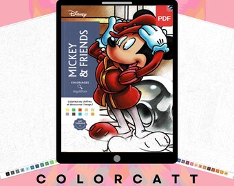 Magic Mouse and Friends Geometric Color by Number, Mosaic Procreate PDF, 100 Pages