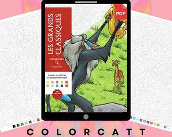 Lion Cub Presentation Color by Number, Procreate Digital Coloring Book, 100 Pages