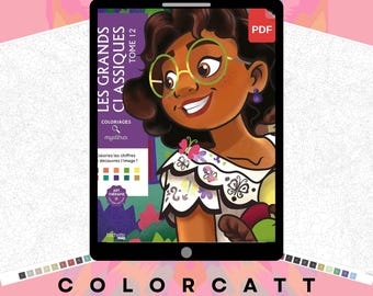 100 mysterieuze kleuren op nummer | Moderne en klassieke geanimeerde vriendenscènes | Digitaal pdf-kleurboek | Kunstactiviteit tablet en voortplanten