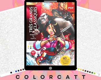 100 gebrandschilderd glas mysterie kleur op nummer | Moderne legendes en scènes uit de fantasiewereld | Digitaal pdf-kleurboek | Tabletkunst en kunst voortplanten