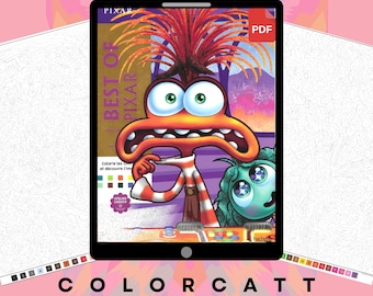 100 Aesthetic Mystery kleur op nummer | Emoties en moderne geanimeerde vriendenkunst | Digitaal pdf-kleurboek | Klaar voor tablet en Procreate