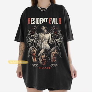 Vintage Resident Evil Village T-Shirt, Lady Dimitrescu Horror Tee, Resident Evil 8 Shirt, Survival Horror Game Shirt, Gamer Gift